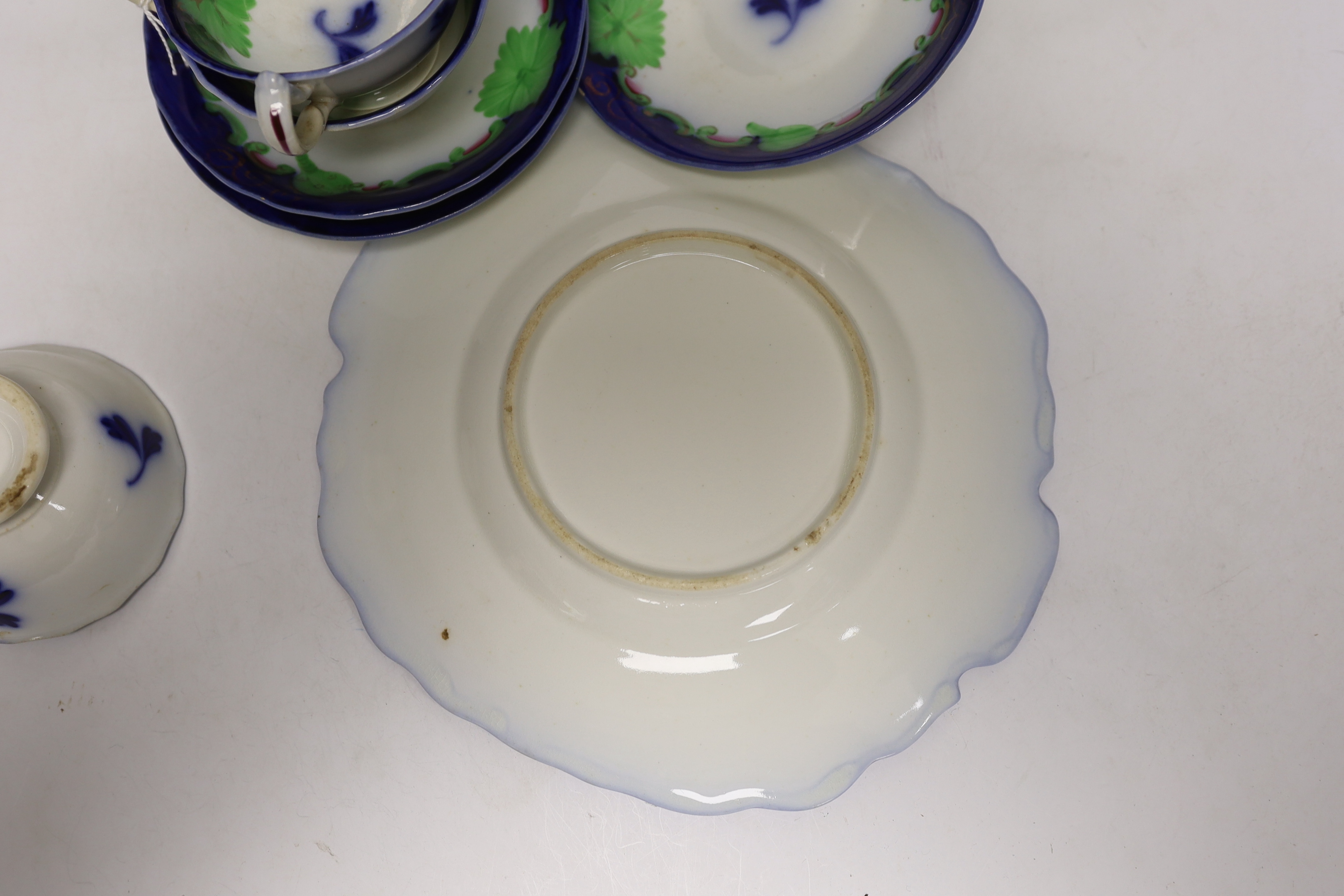 A mid 19th century Gaudy style Welsh part teaset